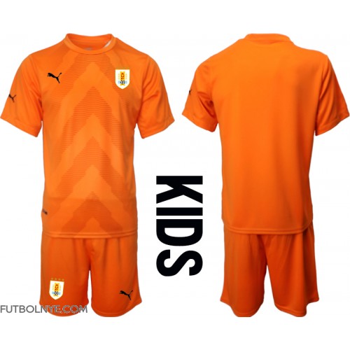 Camiseta Uruguay Portero Visitante Equipación para niños Mundial 2022 manga corta (+ pantalones cortos)